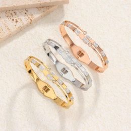 Bangle Arrival Luxury Stackable Statement For Women Wedding Cubic Zircon Crystal CZ Dubai Gold Plated Bracelets Gifts