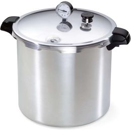 23 qt Silver Pressure Canner and Cooker - Versatile Kitchen Appliance for Preserving and Cooking a Variety of Foods Safely and Efficiently