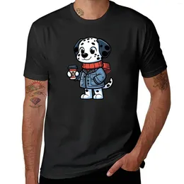Men's Polos Dalmatian Dog Coffee Lover T-Shirt Anime Clothes Vintage Quick Drying Mens Graphic T-shirts Big And Tall