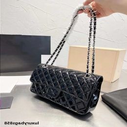 Fashion Designer bags Black Classic Double Flap Caviar Leather Quilted Bags Silver/Gold Metal Hardware Matelasse Chain Crossbody Should Cxvo