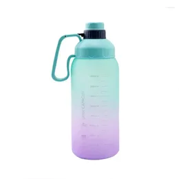 Water Bottles Straw Cup Abs Plastic Cover Design Millilitre Scale Large Diameter Mouth Built-in Bottle Sports