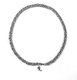 RAF Handmade Chain R Letter Silver Titanium Steel Necklace Bracelet Tide Brand Men And Women Fashion HipHop AllMatch Jewelry9970663