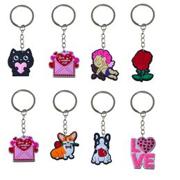 Keychains Lanyards Valentines Day Three Keychain Tags Goodie Bag Stuffer Christmas Gifts And Holiday Charms Cool For Backpacks Keyring Otg8D