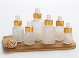 12 x 5ml 10ml 15ml 30ml 50ml 100ml Frost Glass Dropper Bottle Empty Cosmetic Packaging Container Vials Essential Oil Bottles 201017377810