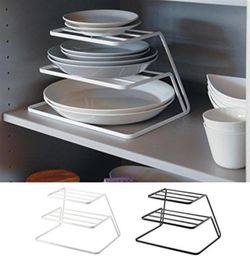 Top Cabinet Layered kitchen Dish Rack Iron Drain Rack 3layer Plate Rack Dish Storage Shelf Kitchen Storage Accessories 04262 T2007224481