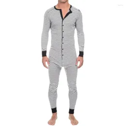Men's Tracksuits Striped Casual And Comfortable Long-sleeved Jumpsuit Spring Autumn Daily Home Wear In Stock