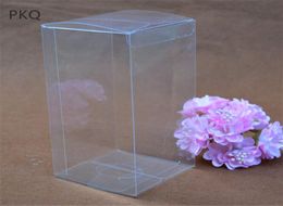 20pcs/lot 7*7*14cm Rec PVC Box Clear Gift Display Box Cosmetic Crafts Packaging Transparent Plastic Boxes1200605