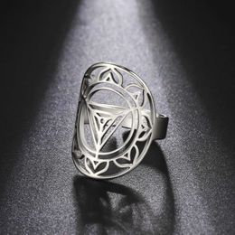 Wedding Rings Skyrim Kali Yantra Meditation Ring Women Men Stainless Steel Gold Colour Adjustable Yoga Hindu Lotus Rings Jewellery Valentine Gift