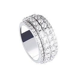 Cluster Rings Moissanite Ring Men039s Platinum Diamond European And American Shining Luxury Starry Running Finger Jewelry2126323