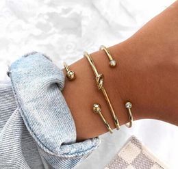 Charm Bracelets Mavis Hare Stainless Steel Gold Ball With Crystal Bracelet And Knot For Women As Fashion Jewelry4133875