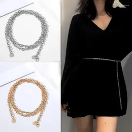 Belts Fashion Women Lady Waist Chain Belt Metal Gold Silver Color Waistband For Dress Shirts Clothes Accessories