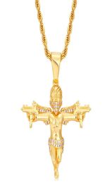 Personality Street Rapper Jewelry Gold Silver Colors CZ Gun Angle Pendant Necklace with 24inch Rope Chain Nice Gift6920309