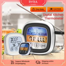 Gauges Digital Kitchen Thermometer Sensor Probe Oven Temperature Heat Meter Timer Meat Steak BBQ Grill Food Temperature Measure Tool