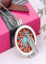 Charm Necklace Perfume Locket Fragrance Oil Dream Catcher Pendant Necklace for Women Diffuser Necklace Jewelry Gift 4509096518815