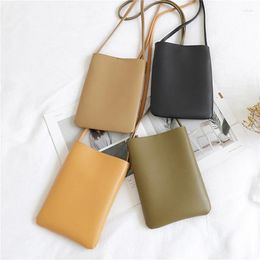 Shoulder Bags Solid Colour PU Material Ladies Mobile Phone Pouch Classic Style Simple Girl Messenger Bag Portable