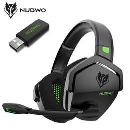 Headsets NUBWO G06 2.4G wireless gaming head suitable for PC laptop Noise Cancelling Over Ear Wired Headphones with Mic for Games J0508