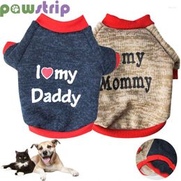 Dog Apparel Hoodies I Love My Mommy Daddy Printed Coat Fleece Autumn Winter Warm Pet Sweater For Small Dogs Chihuahua Yorkie Clothes