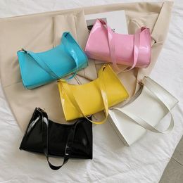 Shoulder Bags Fashion Women Small Square Bag Smooth PU Leather Ladies Simple Underarm Female Evening Clutch Purse Handbags