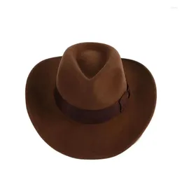 Berets Premium Wool Felt Crushable Outback Hat Outdoor Cowboy Fedora Men Big XL Size Ships In Box