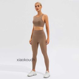 Fashion Ll-tops Sexy Women Yoga Sport Underwear Quick Dry Nude Suit Set Female Sports Running Fitness