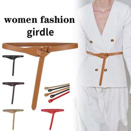 TopSelling Quality designer leather belt women's decorative wool coat girdle classic luxury versatile suit skirt knotted waist ban 262B