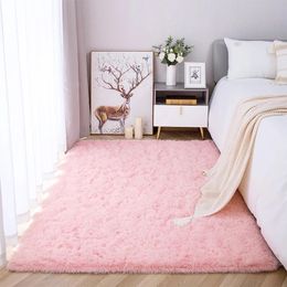 Modern Living Room Plush Carpets Pink Girls Bedroom Decoration Rugs Fluffy Soft Bedside Lounge Area Gaming NonSlip Floor Mats 240424