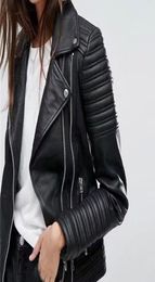 2018 Autumn New Fashion Women Motorcycle Leather Jacket Long Sleeve Biker Streetwear Moto Faux Leather Coat Pu Outwear6843317