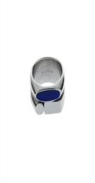 2022ss Korean Style Blue DoubleLayer Irregular Ring Men039s Cold HighEnd Minimalist Niche High Street Titanium Steel Jewelry8571978