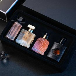 Fragrance Original High Grade Fragrance Eau Wash Gift Box Four Piece Set Fresh Lasting Wash Unisex Perfume Essential Oil Scent Deodorant T240507