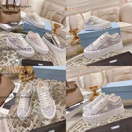 designer brand Italian white 2023 casual shoes women chanl sneakers raised canvas Original edition