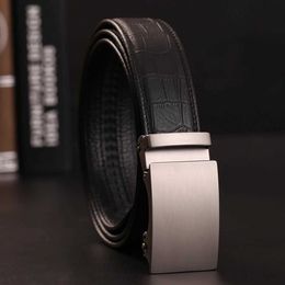 Belts Belts For Men Strap Quality Genuine Leather Belt Men Automatic Buckle Black Belts Cummerbunds Cinturon Hombre Drop Shipping Y240507