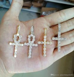 hip hop diamonds pendant necklaces for men women Religion Faith Christianity necklace jewelry gold plated copper zircons Cuban chain4180124