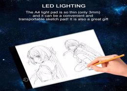 Portable A4 LED Light Box Drawing Sketch Pad Copy Board LED Light Pad Panel Copy board with USB Cable7728256