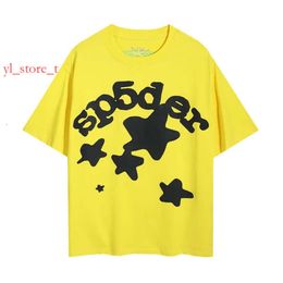 Designer T-shirt Sp5de Men Tshirt Pink Young Thug Spide web 555 Man Quality Foaming Printing Pattern Fashion Top Tee Shirts Short Sleeves Luxury Women Summer 1201