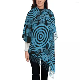 Scarves Hypnotizing Circles Scarf Modern Design Keep Warm Shawls And Wraps With Tassel Women Vintage Autumn Bufanda Mujer