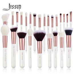 Makeup Brushes Jessup Professional Brush Set 6-25 brushes natural synthetic base powder Highlighter pearl white T215 Q240507