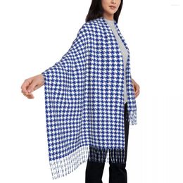 Scarves Houndstooth Print Scarf Classic Blue White Keep Warm Shawl Wrap With Tassel Ladies Luxury 2024 Head Autumn DIY Bufanda