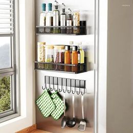 Kitchen Storage Magnetic Holder Hook Towel Rack For Organiser Shelf Spice With Hanging Side Paper Refrigerator