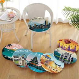 Pillow Vintage Travel Cities Nordic Printing Chair Mat Soft Pad Seat For Dining Patio Home Indoor Outdoor Garden Sofa