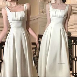 Fairy A-Line Prom Square Sleeveless Floor Length Taffeta Draped Ruffle Celebrity Evening Dresses Plus Size Custom Made B5009 0508