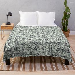 Blankets Giant Money Background 100 Dollar Bills Throw Blanket Warm Winter Valentine Gift Ideas