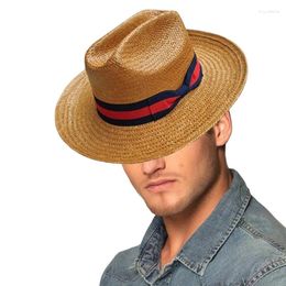 Berets WovenBelt Cowboy Hat For Girl Western Panamas Handwoven Straw Beach Vacation Picnics Elegant Sun