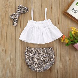 Clothing Sets Toddler Baby Girls Sleeveless Solid Tops Leopard Print Strap Skirt Outfits Set Girl Clothes 4t