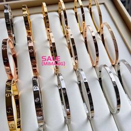 Designer Cartres Bangle Kajia Bracelet V Gold 18K Rose Wide Narrow Edition Full Diamond Six Four Smooth Face Sky Star QIAJ