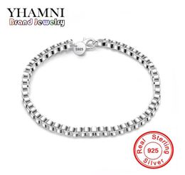 YHAMNI Fashion Three Lines Beads charm bracelet 100 Pure 925 Silver Fashion Jewelry Gloss Bracelet Ball H1729643758