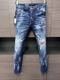 DSQ PHANTOM TURTLE Jeans Men Jeans Mens Luxury Designer Jeans Skinny Ripped Cool Guy Causal Hole Denim Fashion Brand Fit Jean Man Washed Pant 6191
