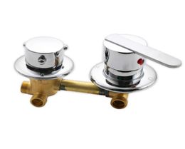 345 Way Cold And Water Mixer Shower Panel Faucet Screw Thread Cabinet Valve 10cm Room Tap Brass Bathroom Sets2611424