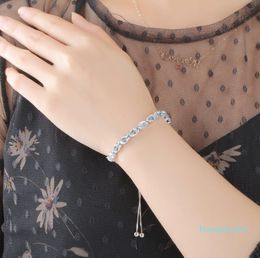 UMCHO 9ct Natural Sky Blue Topaz Aquamarine 925 Sterling Silver Chain Link Bracelets For Women Fine Jewelry Adjustable Br9490115