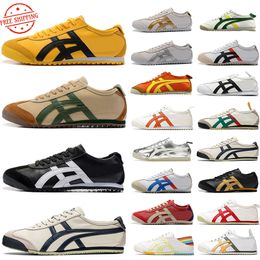 Free shipping Casual Shoes Tiger Mexico 66 Series Designer Women Men Canvas Triple Black White Yellow Silver Orange Low Loafer Mens Sports Trainers Sneaker