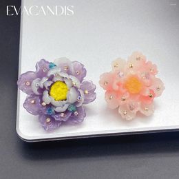 Stud Earrings EVACANDIS Handmade Ladies Crystal Zircon Pearl Flower Luxury Elegant Plated With Gold S925 Silver Needle